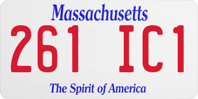 MA license plate 261IC1