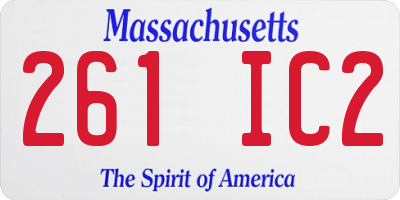 MA license plate 261IC2