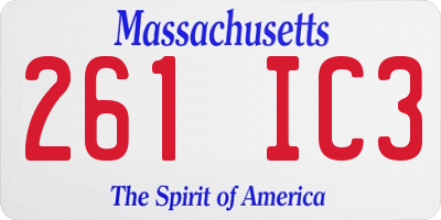 MA license plate 261IC3