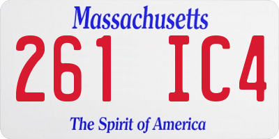 MA license plate 261IC4
