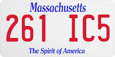 MA license plate 261IC5