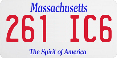 MA license plate 261IC6