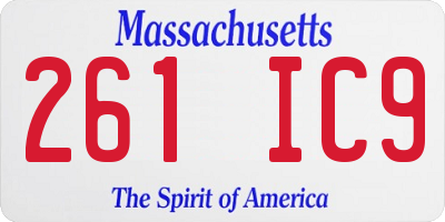MA license plate 261IC9