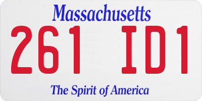 MA license plate 261ID1