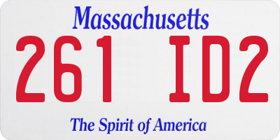 MA license plate 261ID2