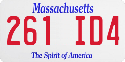 MA license plate 261ID4