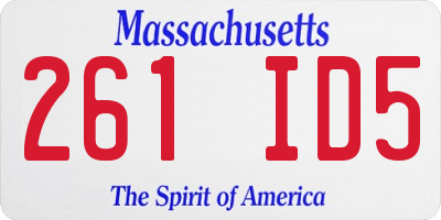 MA license plate 261ID5