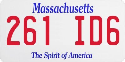 MA license plate 261ID6