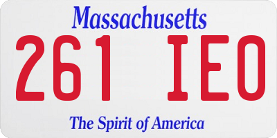 MA license plate 261IE0