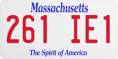 MA license plate 261IE1