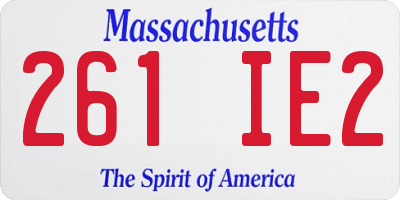 MA license plate 261IE2