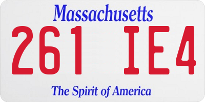 MA license plate 261IE4