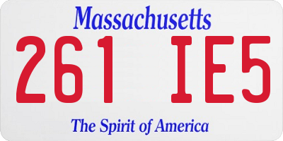 MA license plate 261IE5