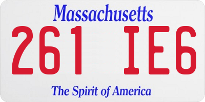 MA license plate 261IE6