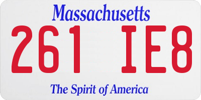 MA license plate 261IE8