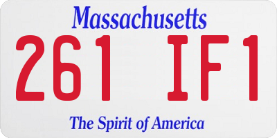 MA license plate 261IF1