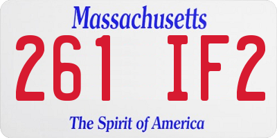 MA license plate 261IF2