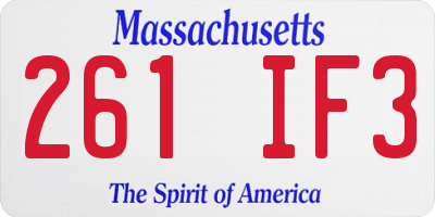 MA license plate 261IF3