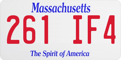 MA license plate 261IF4