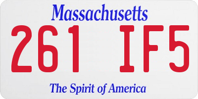 MA license plate 261IF5