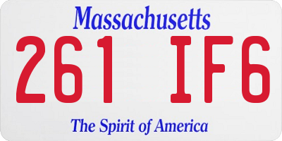 MA license plate 261IF6