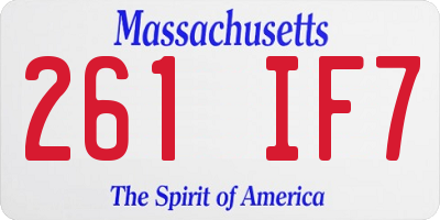 MA license plate 261IF7