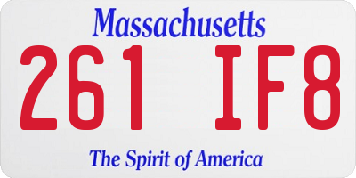 MA license plate 261IF8