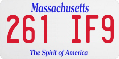 MA license plate 261IF9