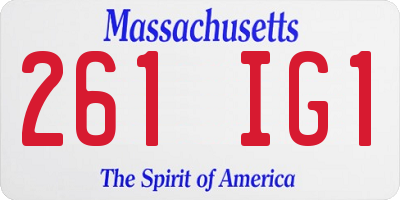 MA license plate 261IG1