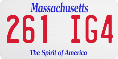 MA license plate 261IG4