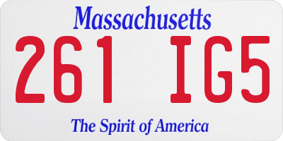 MA license plate 261IG5