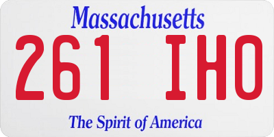 MA license plate 261IH0