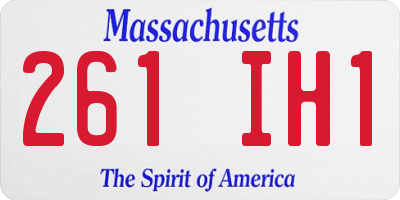 MA license plate 261IH1