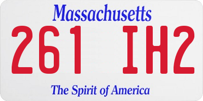 MA license plate 261IH2