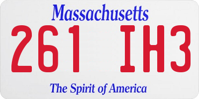 MA license plate 261IH3