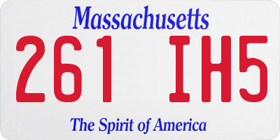 MA license plate 261IH5