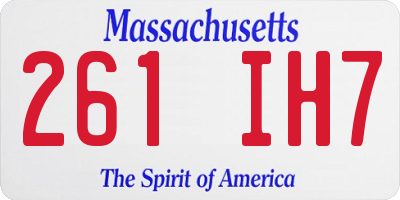 MA license plate 261IH7