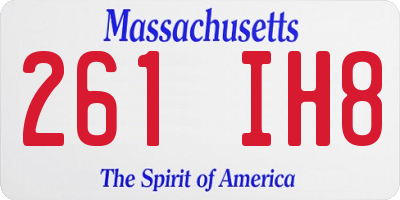 MA license plate 261IH8