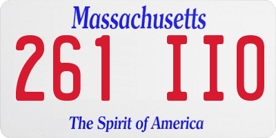 MA license plate 261II0