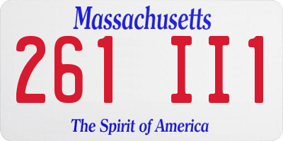 MA license plate 261II1