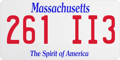 MA license plate 261II3