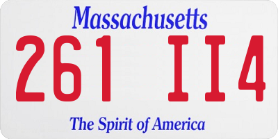MA license plate 261II4