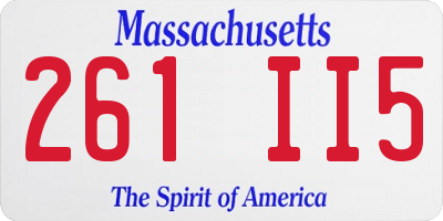 MA license plate 261II5