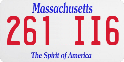 MA license plate 261II6