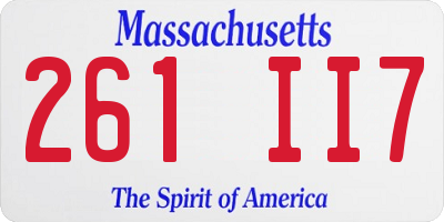 MA license plate 261II7