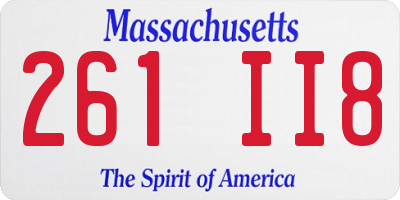 MA license plate 261II8