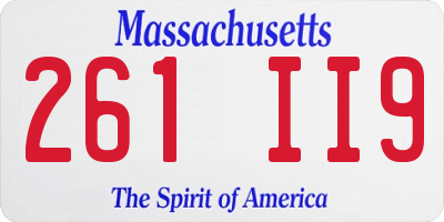 MA license plate 261II9