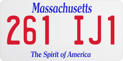 MA license plate 261IJ1