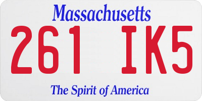 MA license plate 261IK5