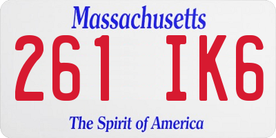 MA license plate 261IK6